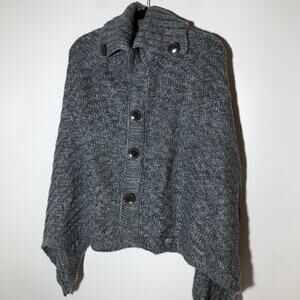 Ugg poncho cape grey turtleneck pullover sweater soft minimalist cozy